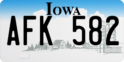 IA license plate AFK582