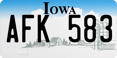 IA license plate AFK583