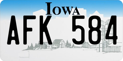 IA license plate AFK584