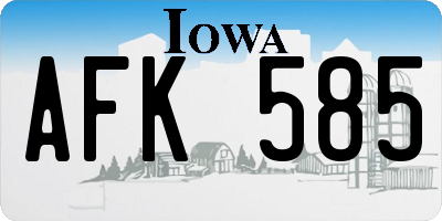 IA license plate AFK585