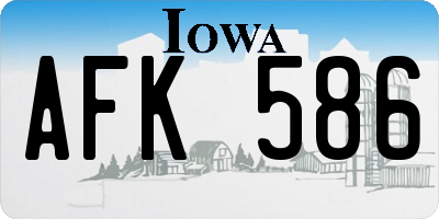 IA license plate AFK586
