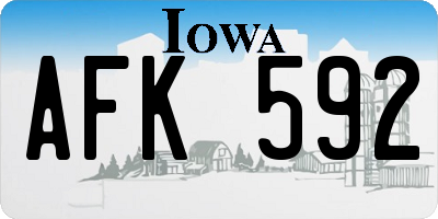 IA license plate AFK592