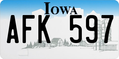 IA license plate AFK597