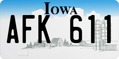 IA license plate AFK611