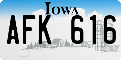 IA license plate AFK616