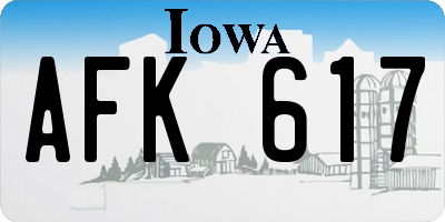 IA license plate AFK617