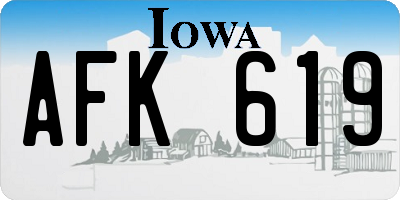 IA license plate AFK619