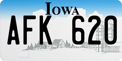 IA license plate AFK620