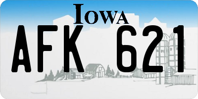 IA license plate AFK621