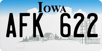 IA license plate AFK622