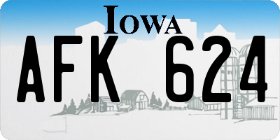 IA license plate AFK624