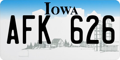IA license plate AFK626