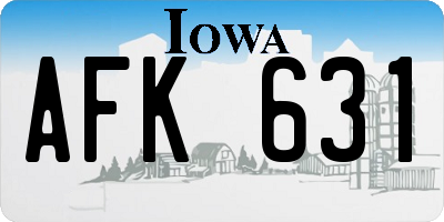 IA license plate AFK631