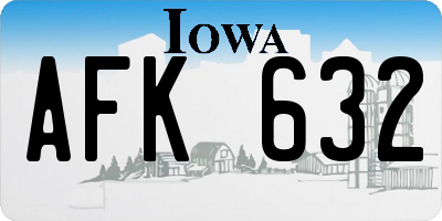 IA license plate AFK632
