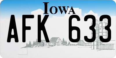 IA license plate AFK633