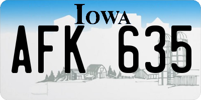 IA license plate AFK635