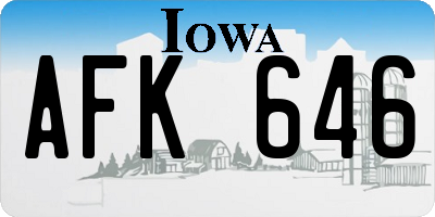 IA license plate AFK646
