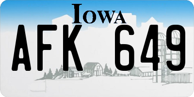 IA license plate AFK649