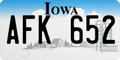 IA license plate AFK652