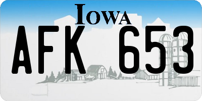 IA license plate AFK653