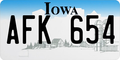 IA license plate AFK654