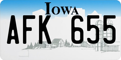 IA license plate AFK655