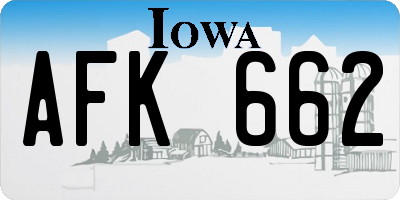 IA license plate AFK662