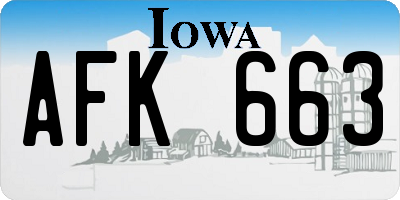 IA license plate AFK663