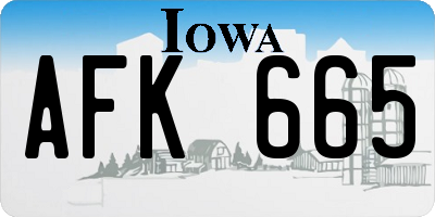 IA license plate AFK665
