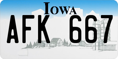 IA license plate AFK667