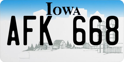 IA license plate AFK668