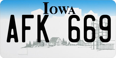 IA license plate AFK669