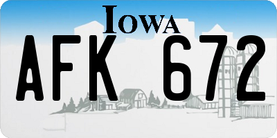 IA license plate AFK672