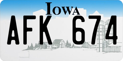 IA license plate AFK674