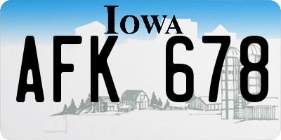 IA license plate AFK678