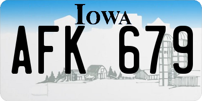 IA license plate AFK679