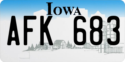 IA license plate AFK683