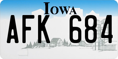 IA license plate AFK684