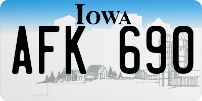 IA license plate AFK690