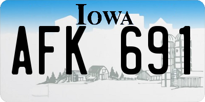 IA license plate AFK691