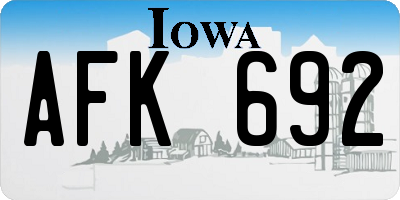 IA license plate AFK692