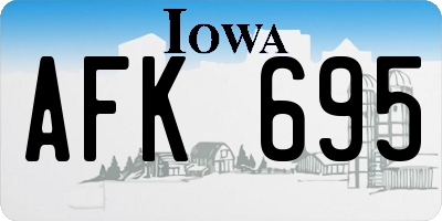 IA license plate AFK695