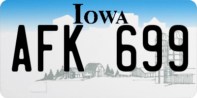 IA license plate AFK699