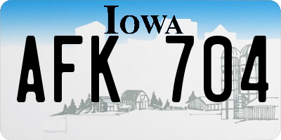 IA license plate AFK704