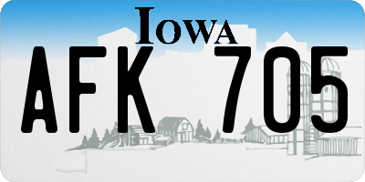 IA license plate AFK705