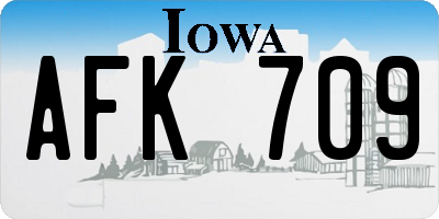 IA license plate AFK709