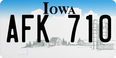 IA license plate AFK710