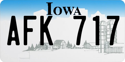 IA license plate AFK717