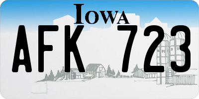 IA license plate AFK723