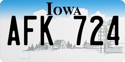 IA license plate AFK724